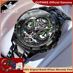 OUPINKE 3249 Swiss Certificated Brand Automatic Mechancial Watches for Men High Quality Skeleton Hollow Fashion Luxury Man Watch