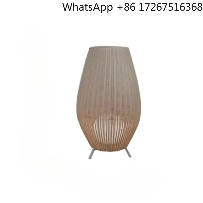 

For Floor Lamps Asian Natural Rattan Standing Lights Living Room Bedroom and Garden Courtyard Waterproof Landscape Decor Lights