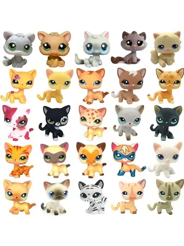 Brinquedo para animais de estimação raro mini stands cabelo curto gatinho figuras antigas coleção original bobble cabeça brinquedo lps