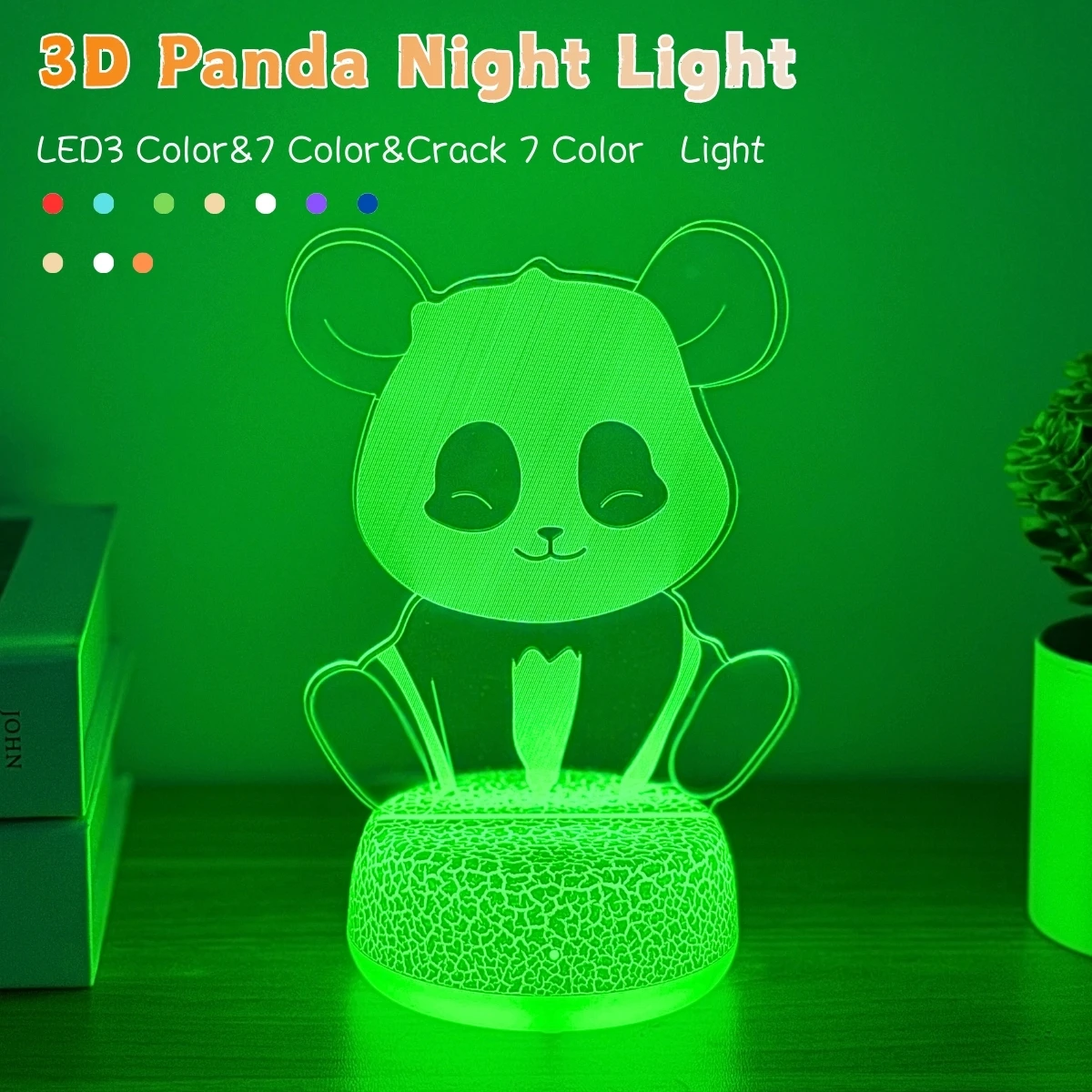 Panda 3D veilleuse USB alimenté décoration de fête d'anniversaire saint valentin lit lumière meubles décoration lumière d'ambiance