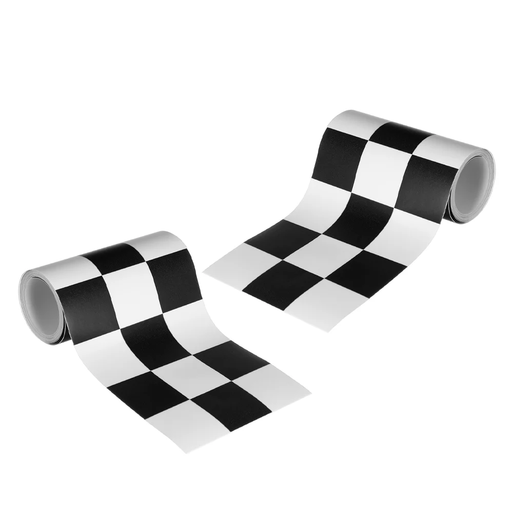 2 Rolls Checkered Bulletin Border Sticker Racing Borders Checkered Wallpaper Trim Straight Border Trim For Home School Office Wa
