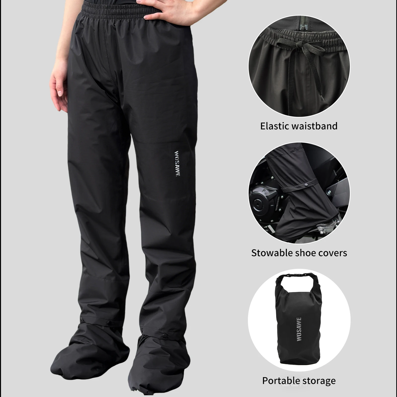 WOSAWE Motorcycle Raincoat Rainstorm Prevention Jacket Pants Camping Hiking Fishing Raincoat Motorcyclist Rider Rain