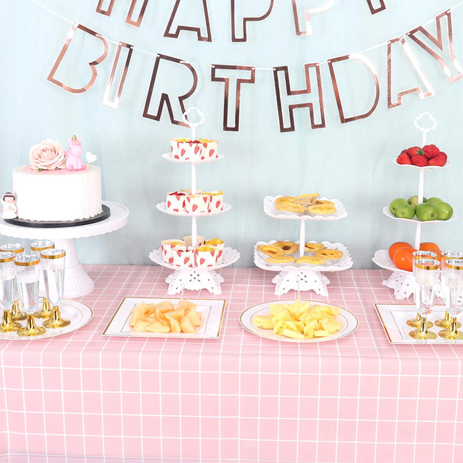 

Multilayer Cake Stand Sturdy Premium Material Large Capacity Tiered Tray Party Birthday Wedding Buffet Display