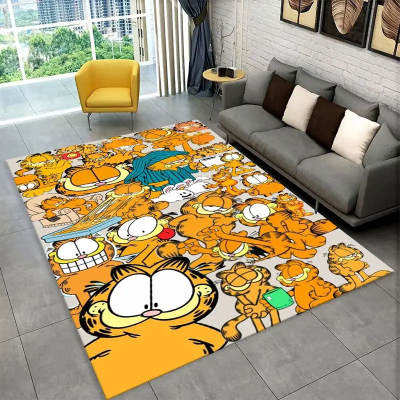 Kawaii G-Garfield Cartoon Cat Living Room Non-Slip Area Rug Soft Carpet for Bedroom Kids Playroom Sofa,Home Decor Doormat Gift