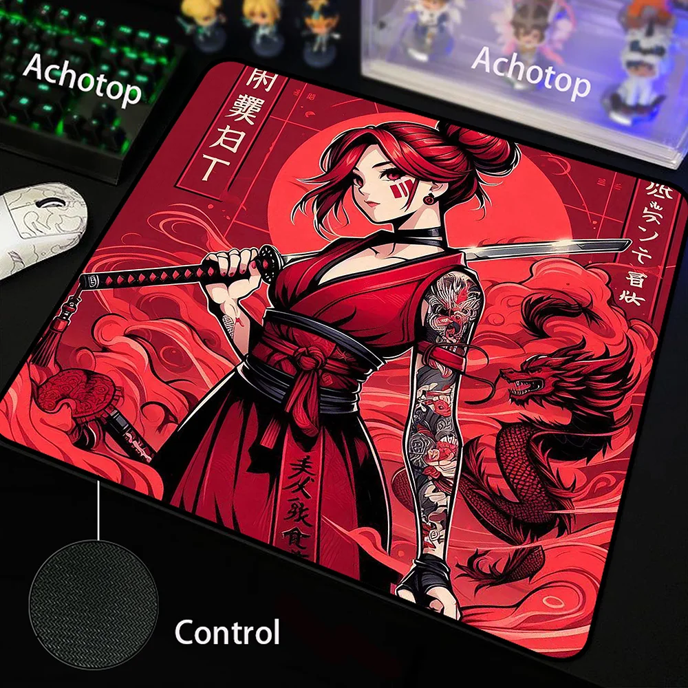 Samurai Control Mouse Pad Gaming Mousemat Locking Edge Soft Desk Mat Pc Gamer Accessoires Mousepad Speed Keyboard Pads 45x40CM