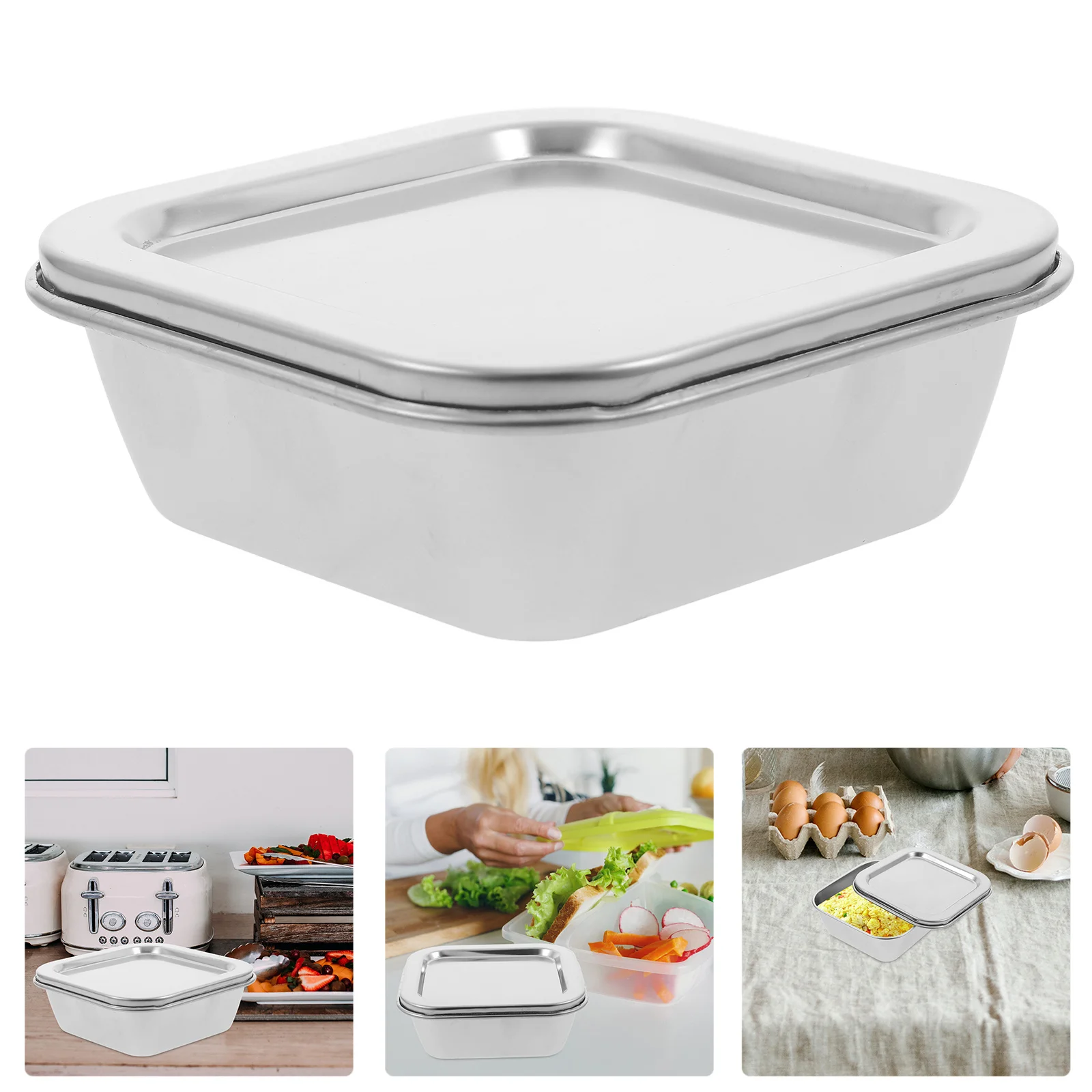 صندوق تخزين عينات من الفولاذ المقاوم للصدأ 300 مل حاوية طعام ذات سطح مصقول موثوق به حامل عينة محكم لمقصف المدرسة