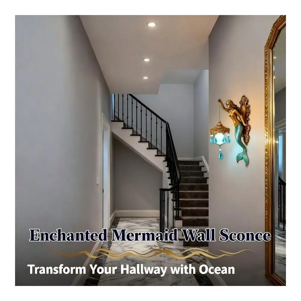 

Mermaid And Fairy Wall Lamp Vintage Night Light With Elegant Mermaid Tail Design, Soft Glow Illumination, Ideal For Bedroom, Ho