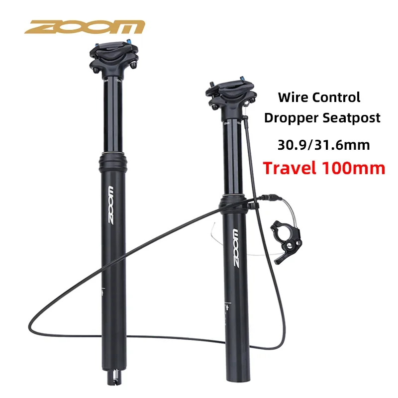 

Zoom Dropper Seatpost Lever 30.9mm 31.6mm MTB Internal External Wire Control Seat Post Height Adjustable Cycling Seat Tube