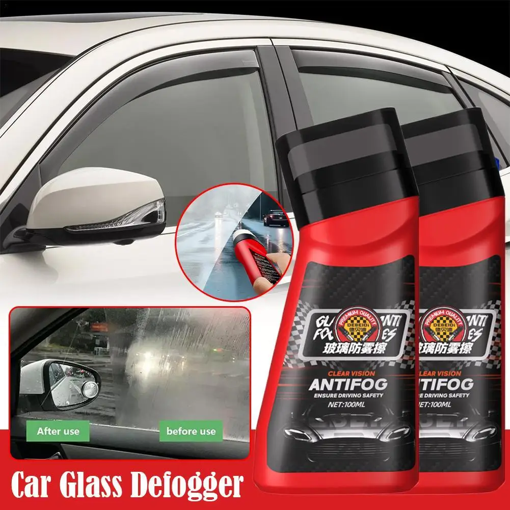 

2Pcs 100ml Car Anti-fog Spray Glass Antifog Coating Agent Defogger Auto Windows Screens Mirror Windshield Defogging Cleaner