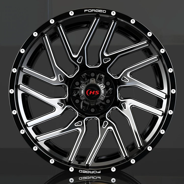 Black Machine Face 20 22 24 26 Inch Custom Wheel Rim Forged Wheels Rims for