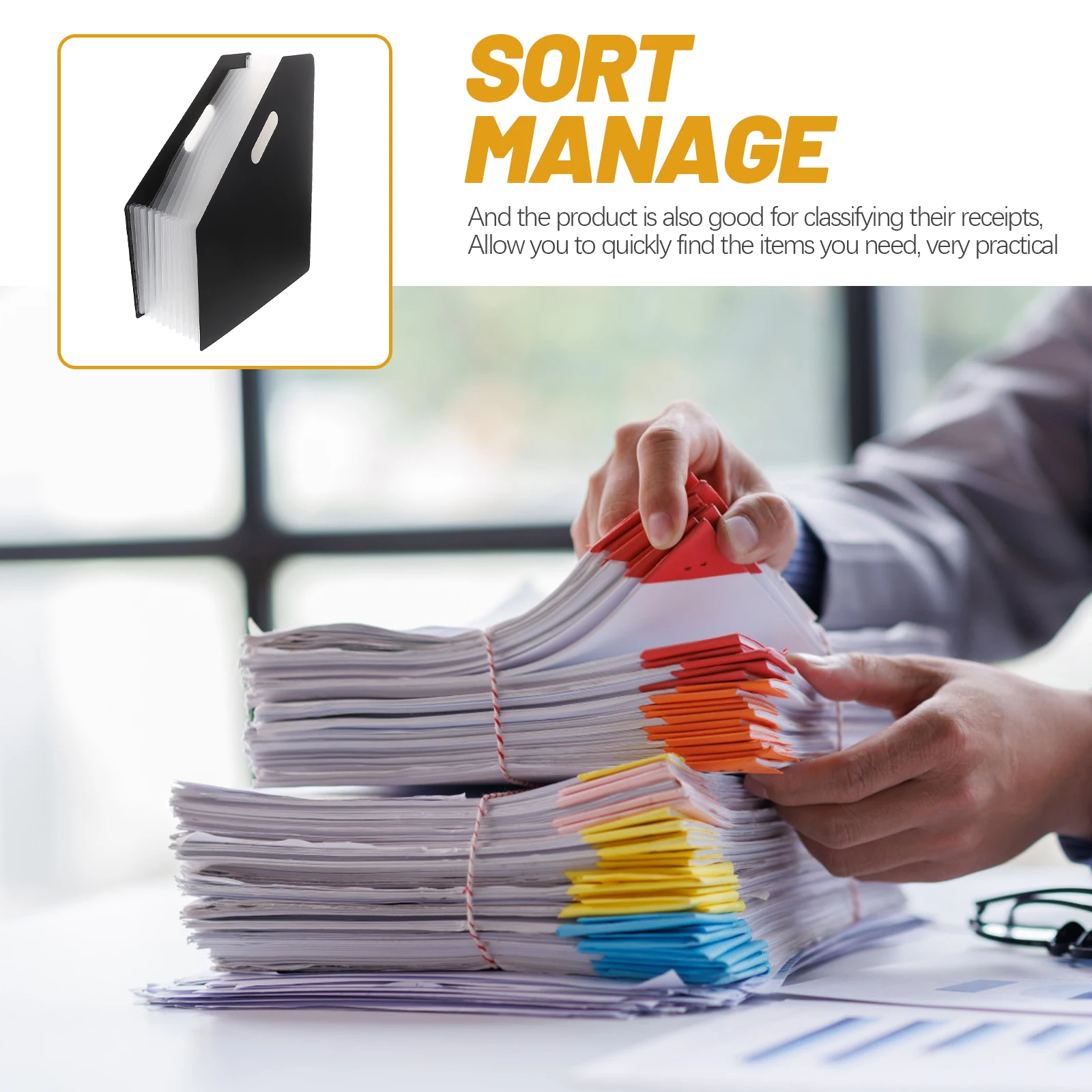 

Plastic Accordion File Expandable Document Organizer Desktop Storage Folder For Receipts Cards Statements Retractable Design