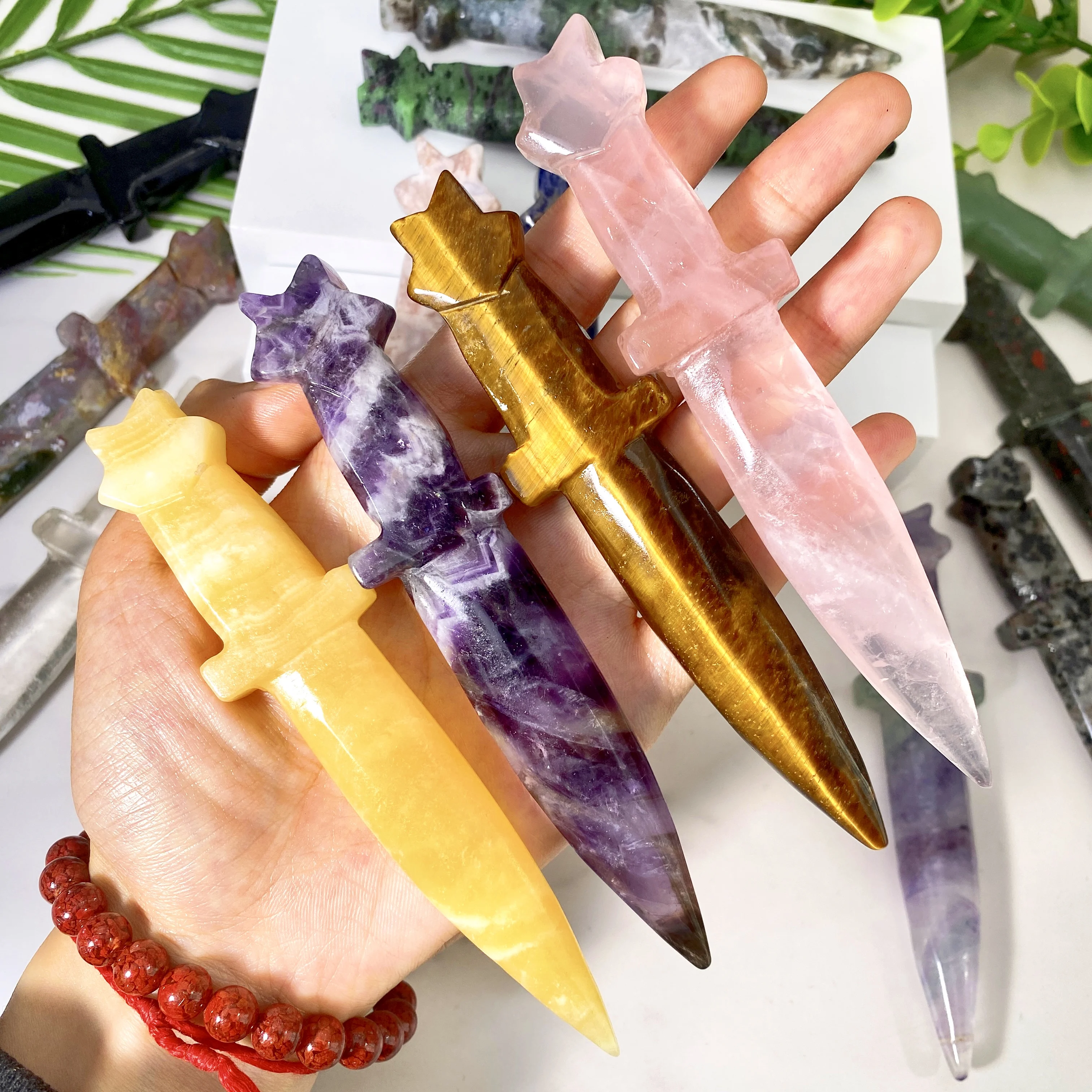 1PC High Quality Crysta Knife Natural Crystal Carving,Gemstone Jewelry,Glitter, Healing crystal, Birthday gift,Women gift