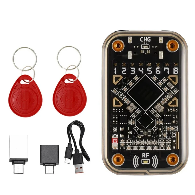 B30C-RFID Smart Chip Reader+2X8268 Keychain Chameleon Ultra Contactless Smart Card Emulator 125Khz 13.56Mhz Badge Decode