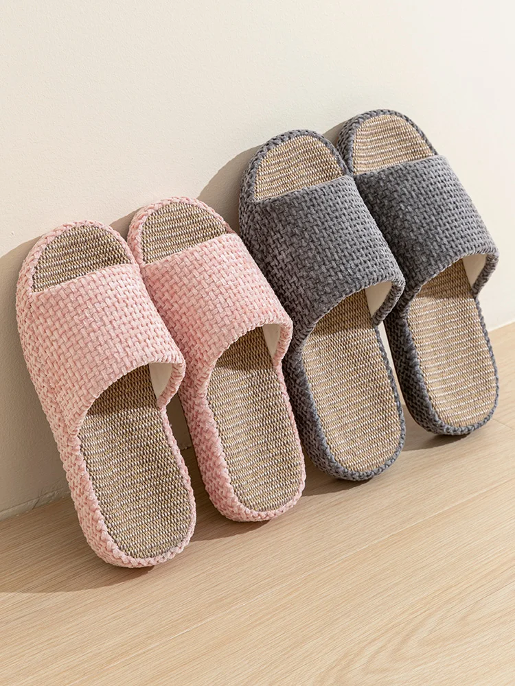 

2026 New Japanese Sle Linen Slippers for Men And Women Home Office Anti Odor Absorbent Floor Wood M Fem Summer