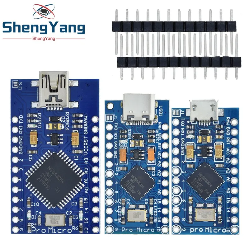 TZT Pro Micro ATmega32U4 5V 16MHz Replace ATmega328 For Arduino Pro Mini With 2 Row Pin Header For Leonardo Mini Usb Interface