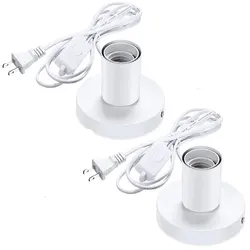 2/4/8pcs Pack Industrial White Table Lamp Base Small Polished Metal Desktop Light Sockets E26 E27 Holder with AU UK BS plug