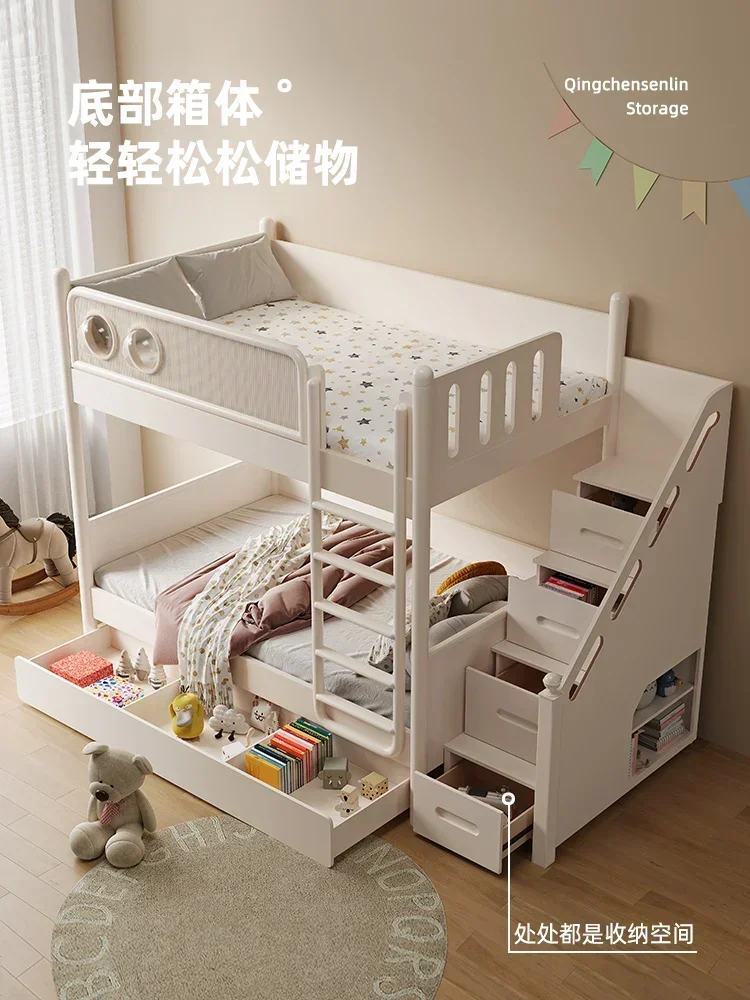 

Girl with Ladder Cabinet Princess Bed Double Bed Dream Castle Solid Wood Bunk Bed