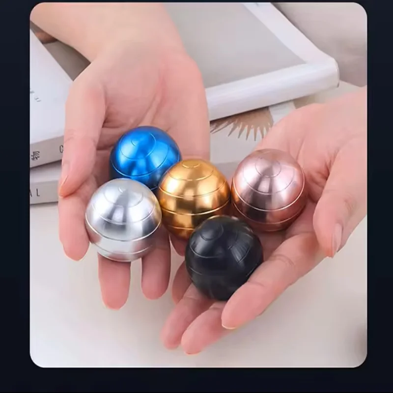 球形ジャイロスコープ減圧パワーボールデスクトップトイメタルジャイロスコープ錯視催眠フィジェットフィンガートイフィジェットトイ