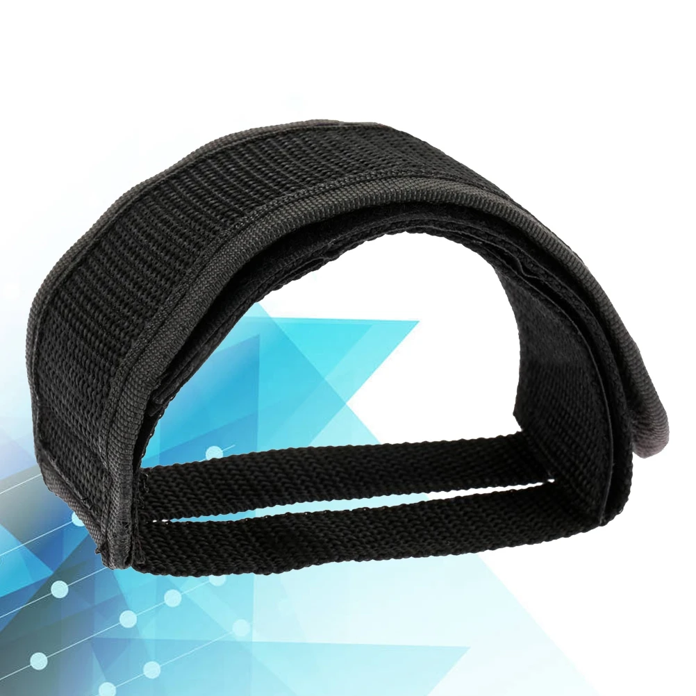 Cycle Toe Clip Strap Pebble Dog Mouth Cover Double Straps for Bike Pedals Black