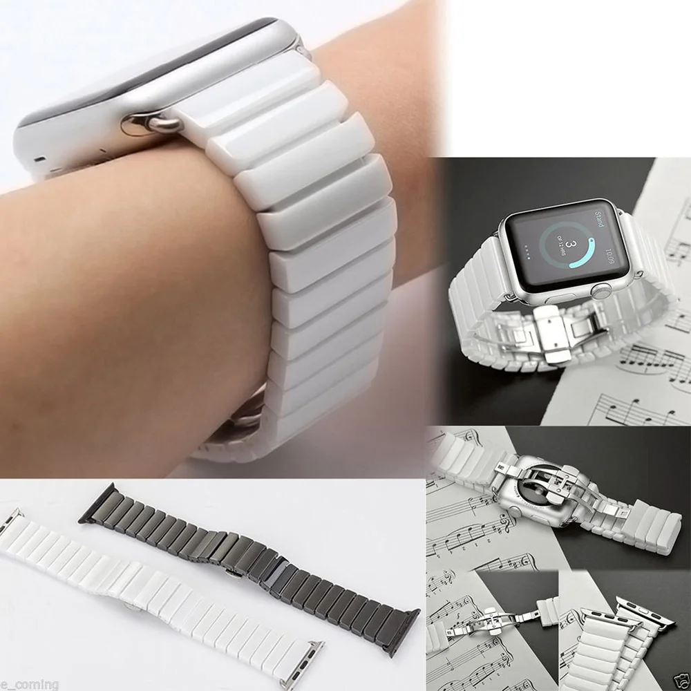 Ceramic Strap for Apple Watch Band 45mm 41mm 44mm 40mm 46mm 42mm 38mm Ultra 49mm Metal Bracelet iWatch Series 10 9 8 7 SE 3 5 6