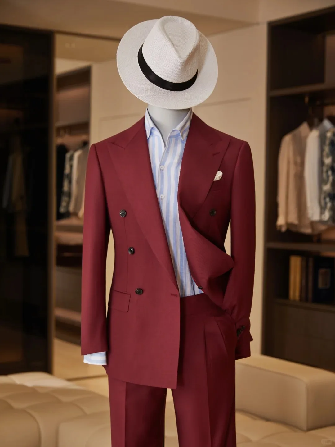 

Men's 2-piece Suit Set Korean Linen Double Breasted Man Suit Business Casual Slim Fit Groom Suit (jacket+Pants) Set For Banquet