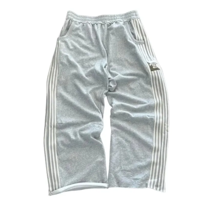 

Y2k Embroidered Gray Casual Pants Striped Functional Tactical Functional Baggy Men's Women Premium Jogging Drawstring Sweatpants