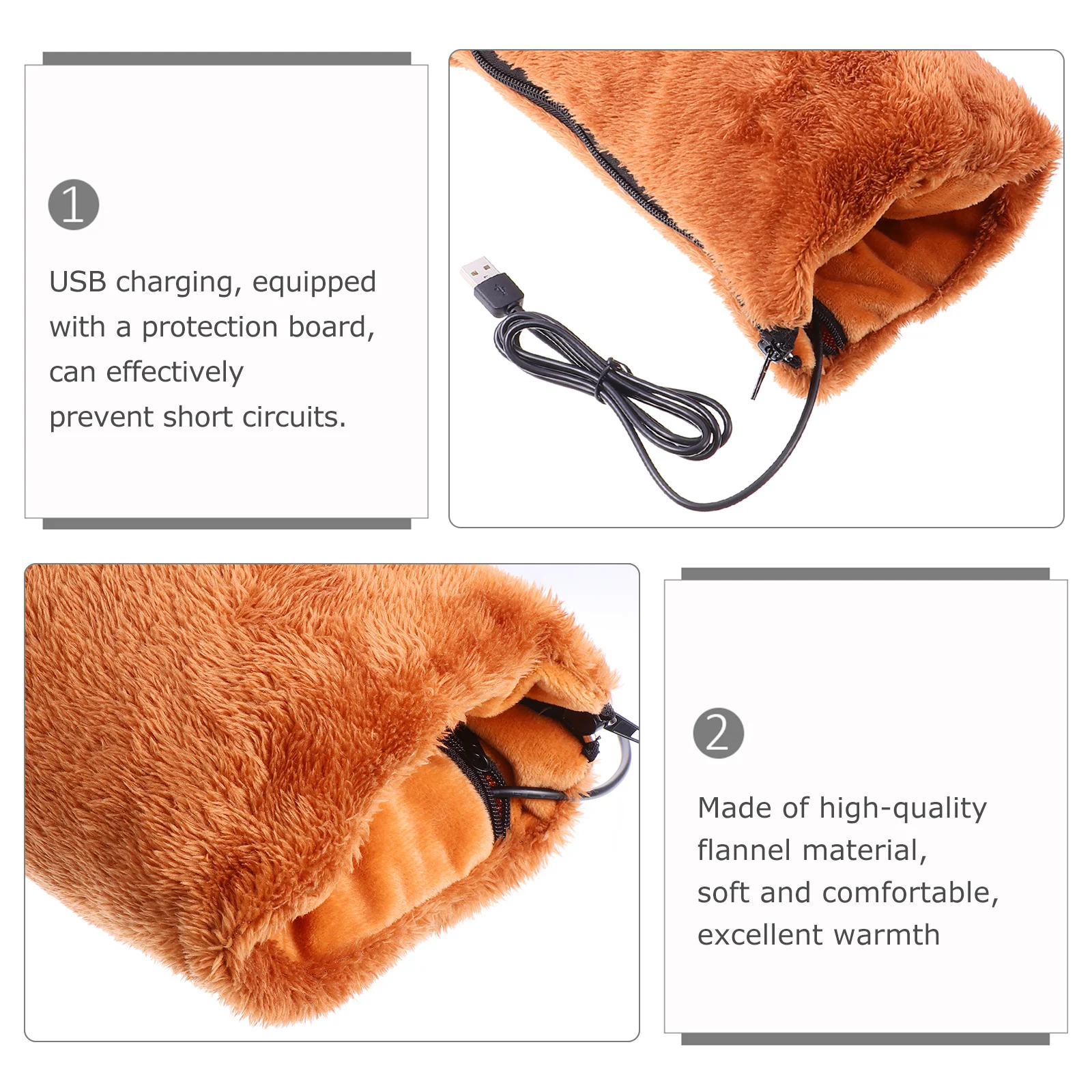

1pc Usb Rechargeable Hand Warmer 5000Mah Flannel Electric Warm Pad For Winter Portable Comfort Gift Hand Warmer For Cold Weather