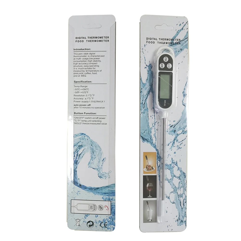 TP300 Elektronische voedselthermometer Direct afleesbare vleesthermometer LCD-scherm Digitale melkthermometer voor vlees / koken / barbecue / melk