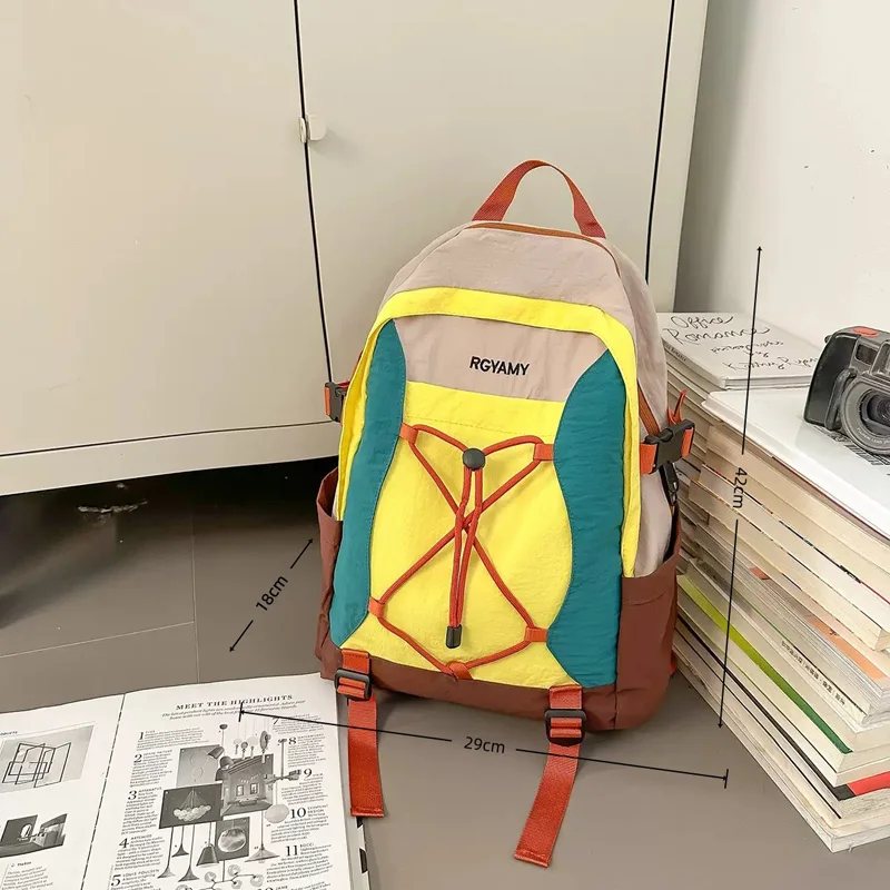 CLAREGQI Tas Ransel Hiking Warna-Warni, Ransel Outdoor Ringan Tahan Air, Tas Harian Kasual untuk Perjalanan, Berkemah, Sekolah