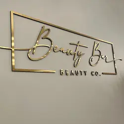 Metal Salon Logo 3D Laser Cut Sign Brushed Metal Logo Beauty Sign Letter Laser Cut Metal Office Sign Business Letter