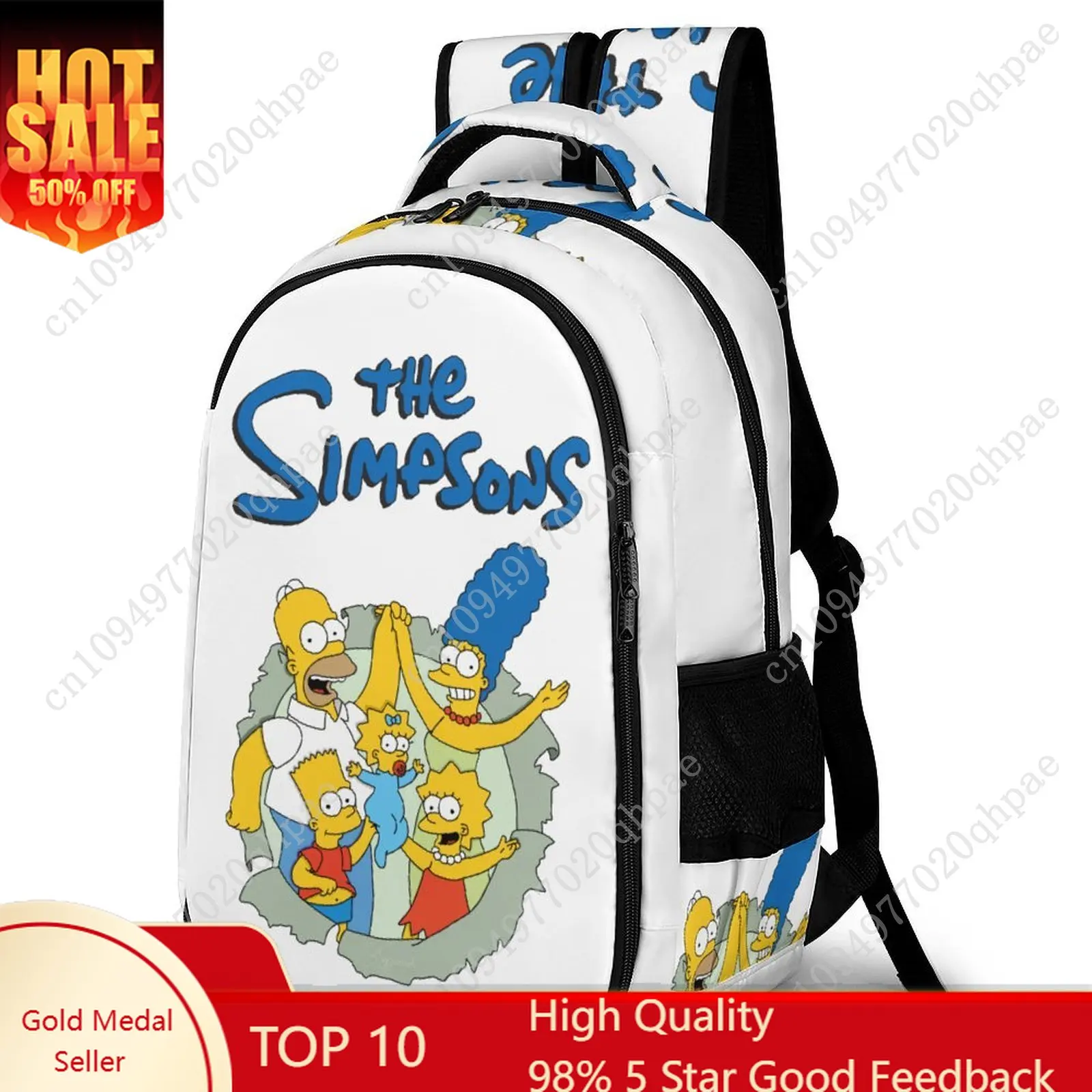 

S-Simpsonss Kids School Backpack for Boys Girls High Quality Travel Business Daypack Pocket Customizable Personalized Gift