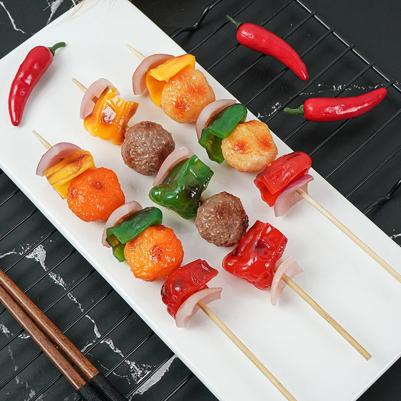 Simulation Barbecue Strings, BBQ Skewer, Roast, Beef String, Food Model, Fake Display Prop Toy, Kitchen Accessories