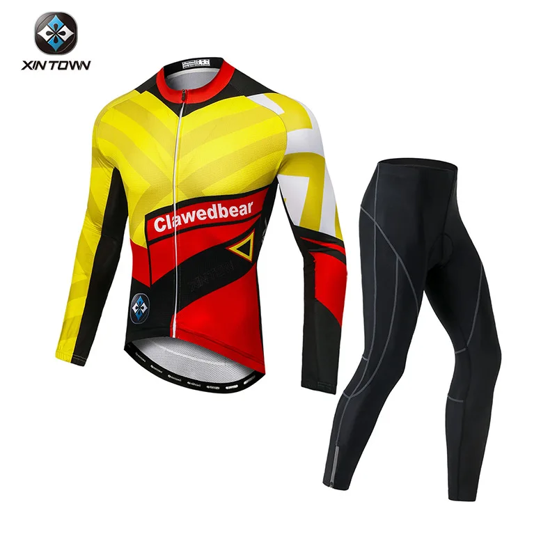 

Велосипедный комплект с длинным нагрудником, автомобильный велосипедный трикотаж с рукавами, мужская майо, осенняя одежда, мужской комбинезон с рукавами, летние мужские комплекты одежды