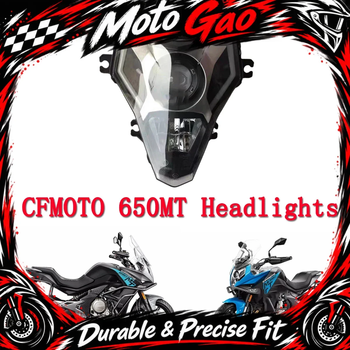 【Precise Fit】Motorcycle headlight 650-3 headlight assembly spotlight Fit For CFMOTO 650MT MT650