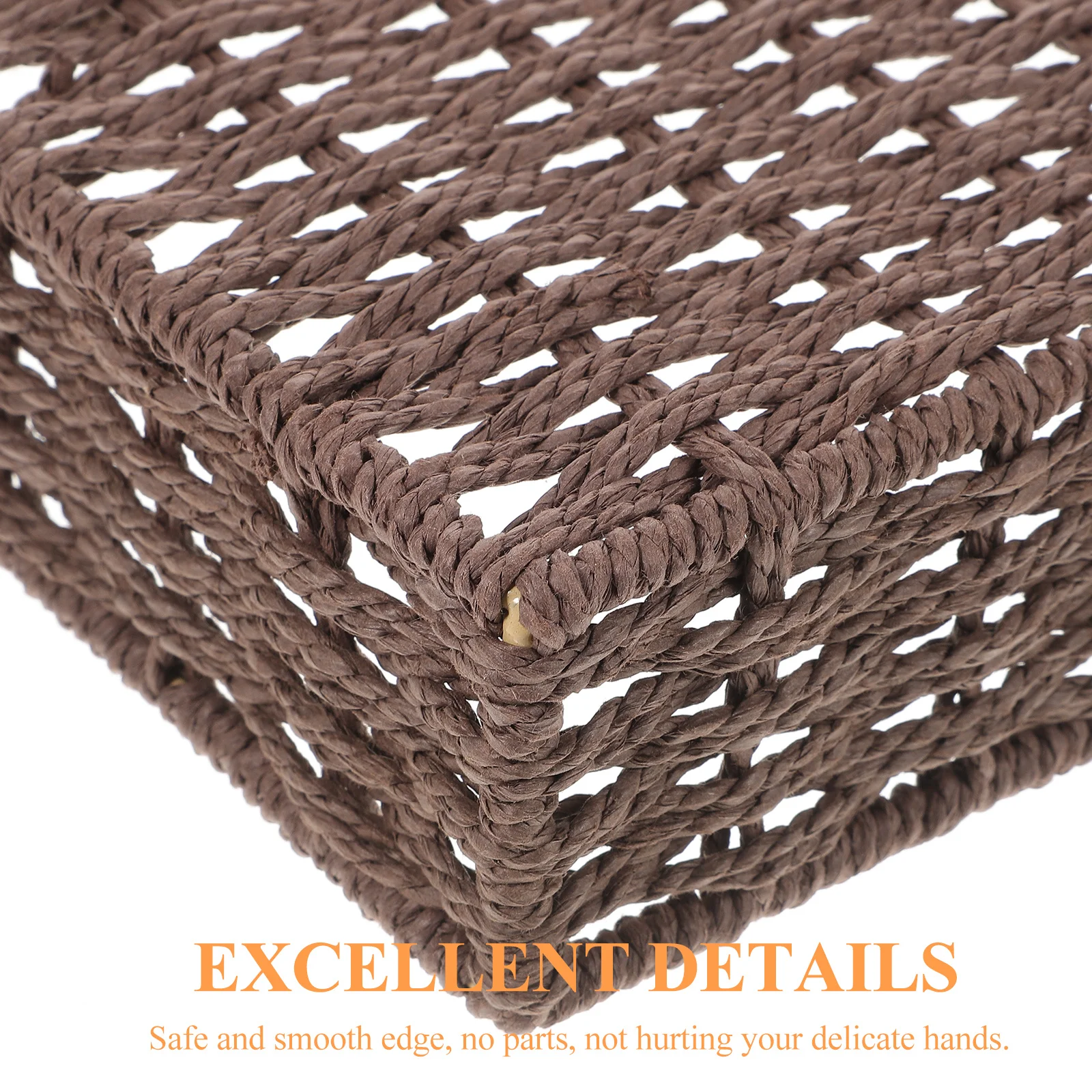 

1pc Snack Storage Basket Woven Organizer For Home Desktop Household Sundries Container Bamboo Style Decorative Basket