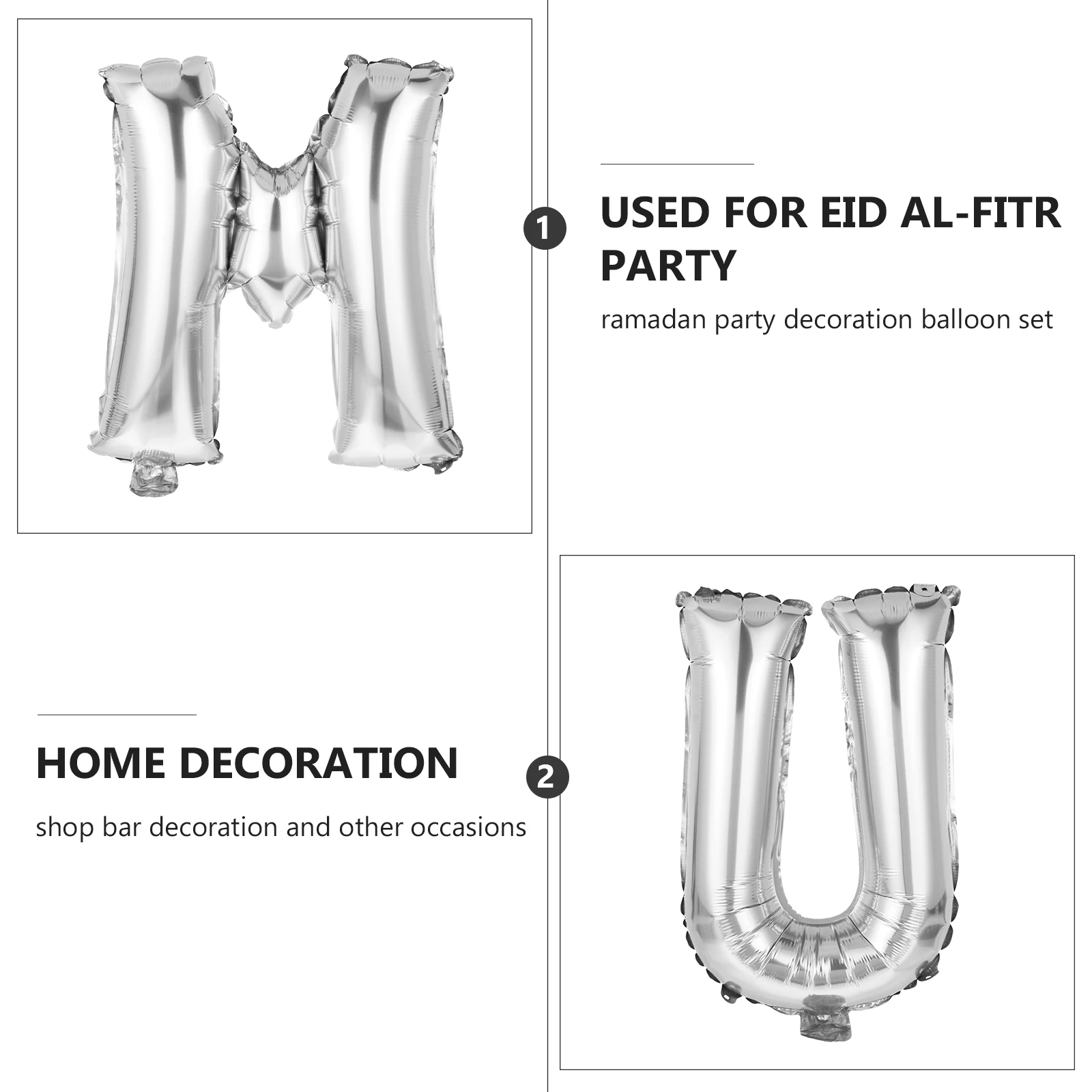 

Latex Balloon Decoration Set 30cm Reusable Eid Mubarak Balloons Photo Props Aluminum Foil Combo Party Supplies