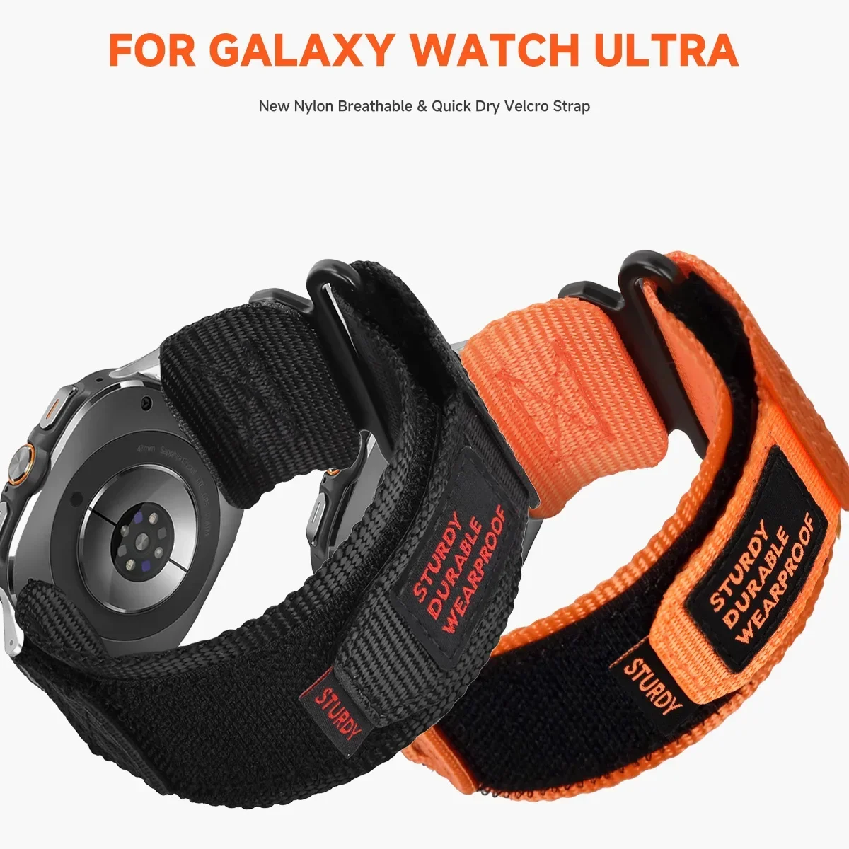 ナイロンループストラップ Samsung Galaxy Watch 7 Ultra バンド 47mm スポーツリストバンド Galaxy Watch7 Ultra 47mm 時計バンドブレスレット用