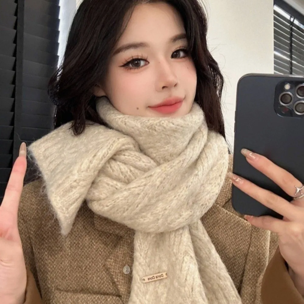 新しいニットネックウォーマー防寒防風ニットスカーフ暖かい無地ネッカチーフアウトドアスポーツ