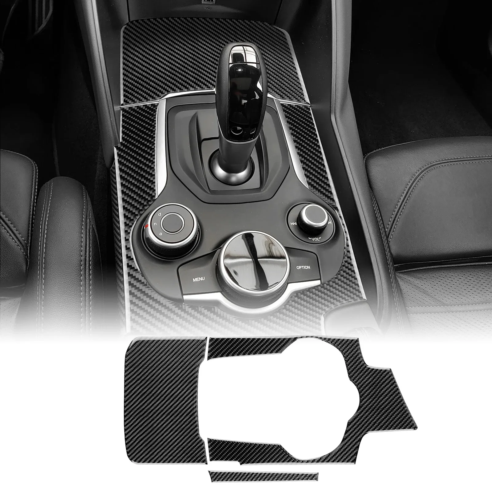 

For 2015-2019 Alfa Romeo Giulia For 2017-2019 Stelvio Car Center Console Gear Shift Storage Box Panel Decoration Sticker Trim