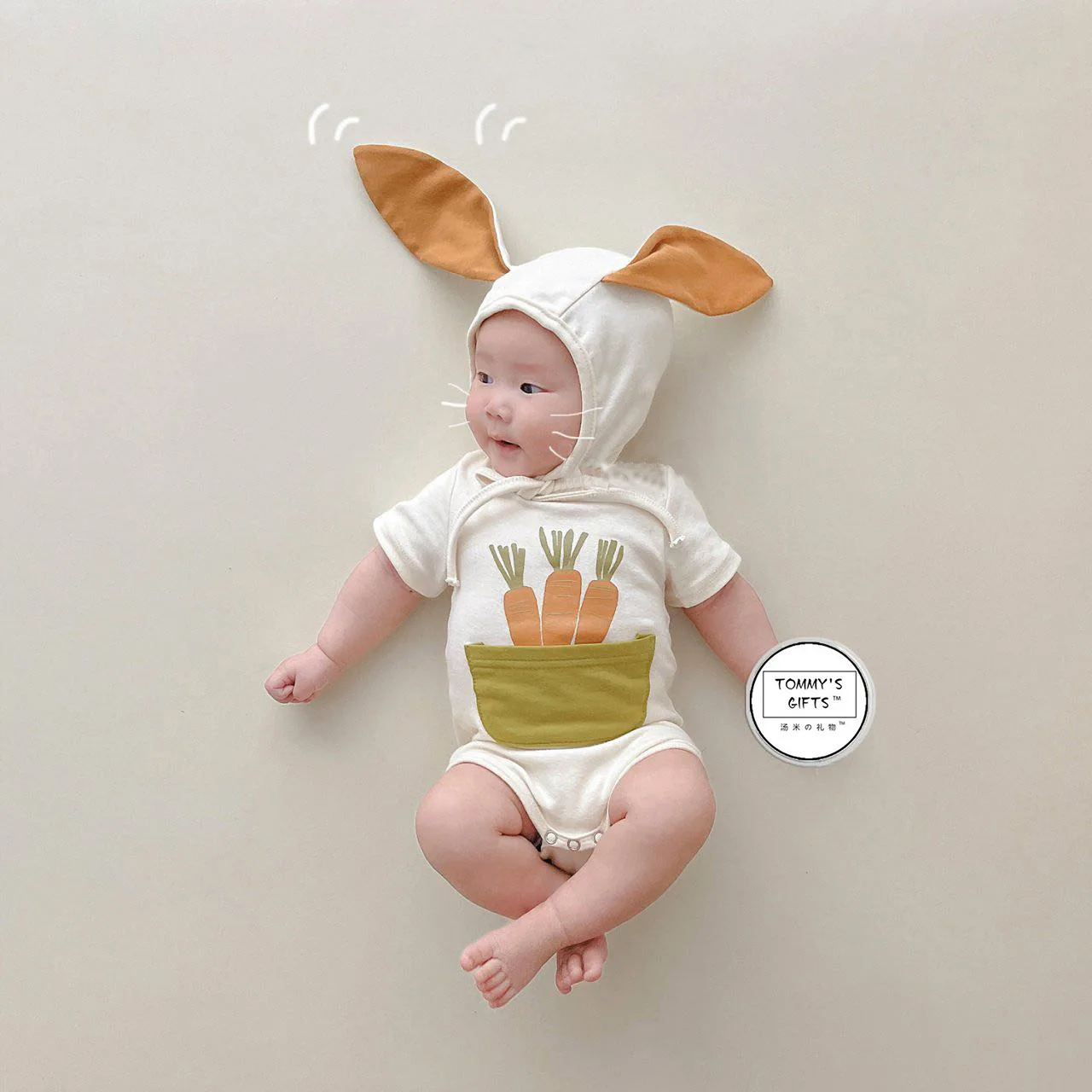 

Funny Rabbit Newborn Baby Clothes Boy Girl Bodysuits ropa de bebe Short Sleeves Cotton Baby Romper Korean Baby Outfits With Hat