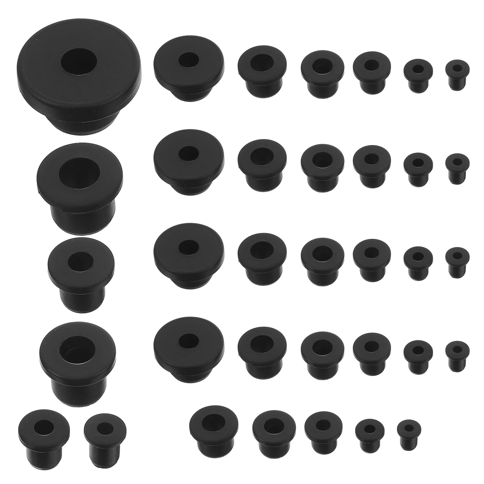 

100pcs 6 9 11 13 16mm Black Silicone Cable Railing Silicone Grommets T Grommets Firewall Hole Plugs Cable Protectors Heat