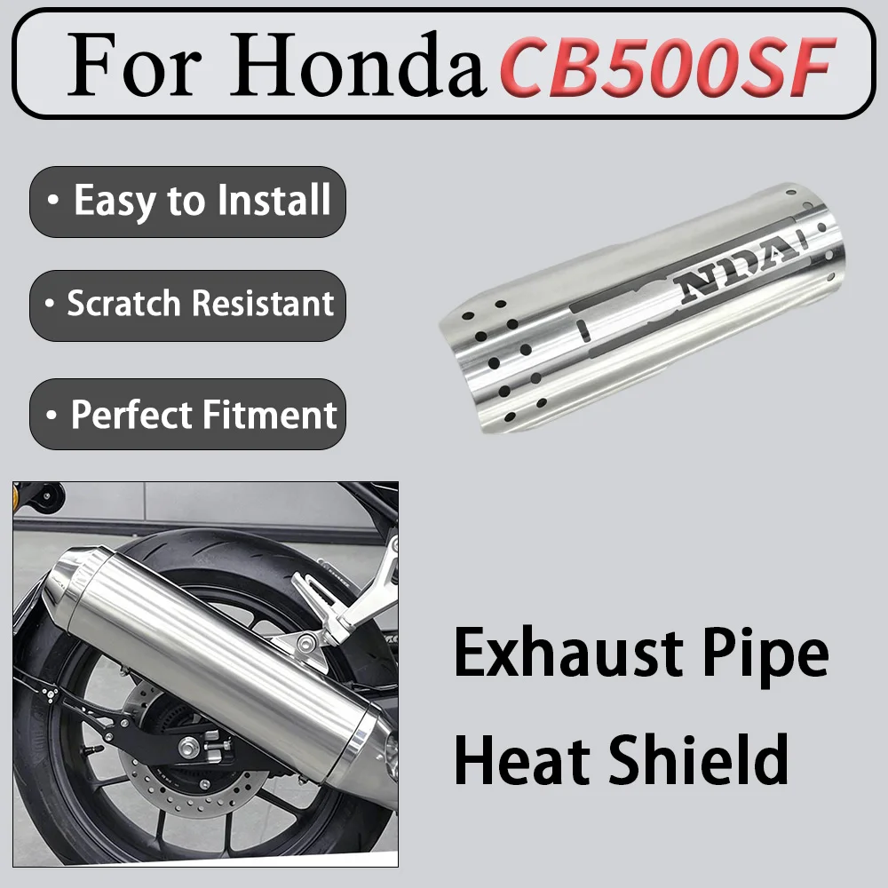 For Honda CB500SF Motorcycle Exhaust Pipe Decorative Heat Shield with Pre-Reserved Heat Dissipation Slots for Enhanced Cooling