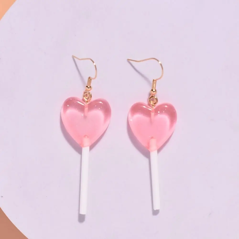Unique Lollipop Earrings High Quality Candy Color Sweet Multicolor Candy Earring Light Weight Love Heart Earring