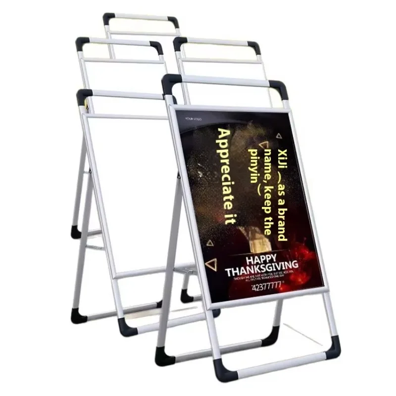 JSTfactory Aluminum Alloy Eco-friendly Anti-wind Outdoor Mobile Poster Rack Stand Sign Display Rack Billboard Recruitment Board