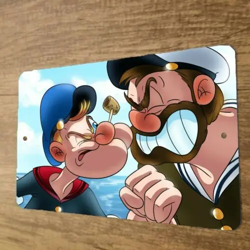 1 pcs,Popeye vs Bluto Artwork 8x12 Metal Wall Sign