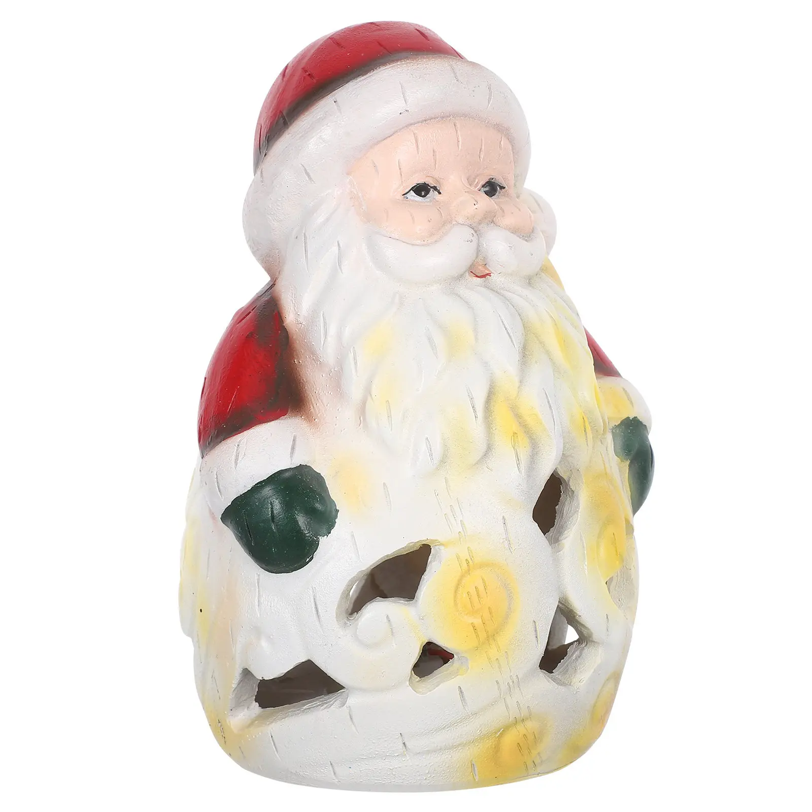 LED Christmas Santa Resin Night Light Statue – Hollow-Out Holiday Table Decor, Reusable Shelf Ornament
