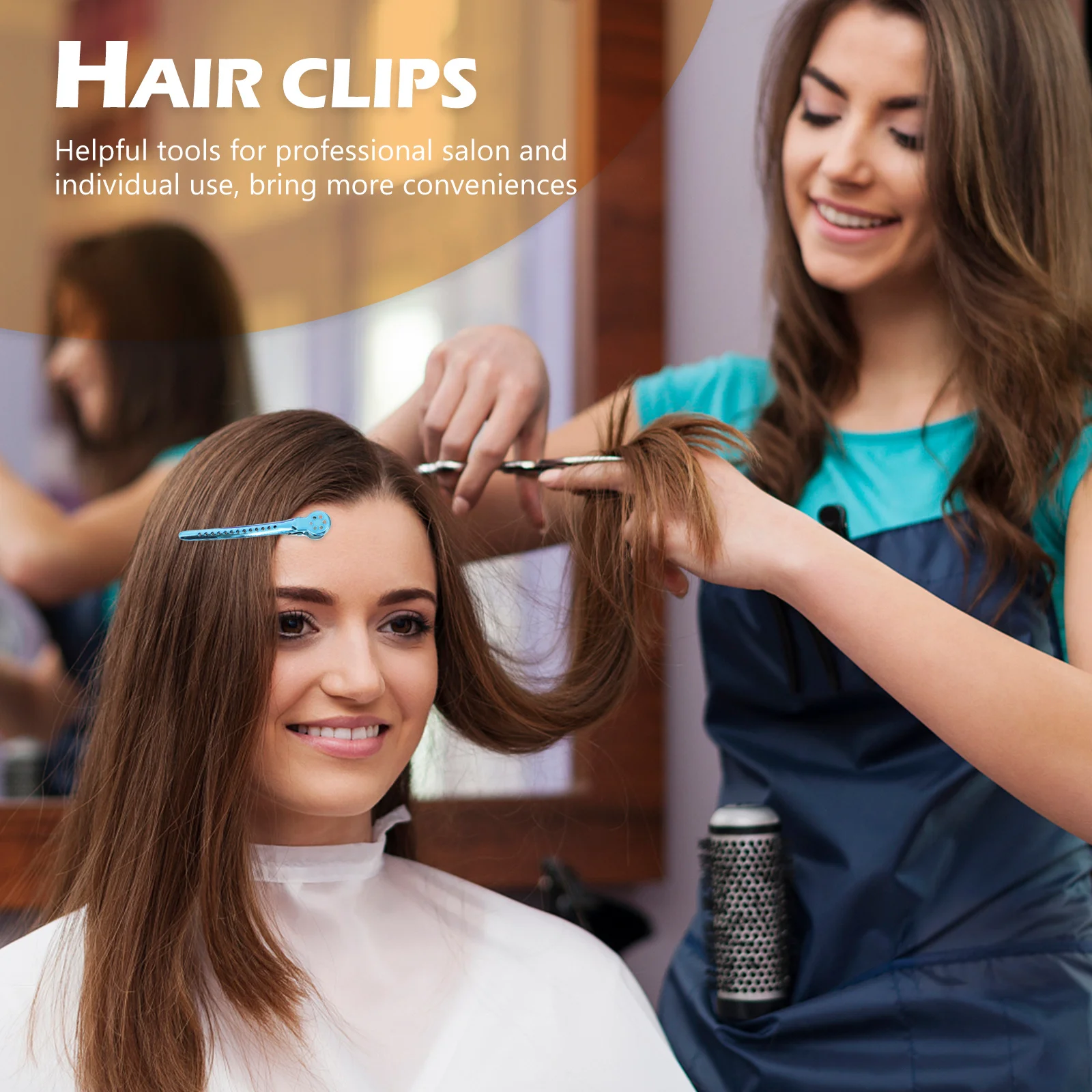 

6pcs Hair Clips Stainless Steel For Hair Styling Coloring Cutting Sectioning Salon Tools Durable Non-Slip Grip Hairdressing