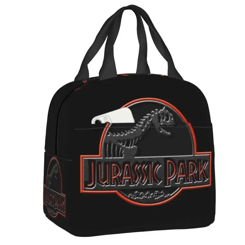 Jurassic Park Logo Lunch Wereld Koeler Thermisch Geïsoleerde Lunchbox Voor Vrouwen Kinderen Werken School Strand Camping Reizen Food Draagtassen