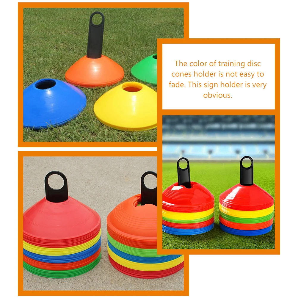 

6pcs Football Stand Disc Cone Holders Plastic Football Disc Cone Holders Racks Orange Soccer Supplies Lightweight Sturdy Cones