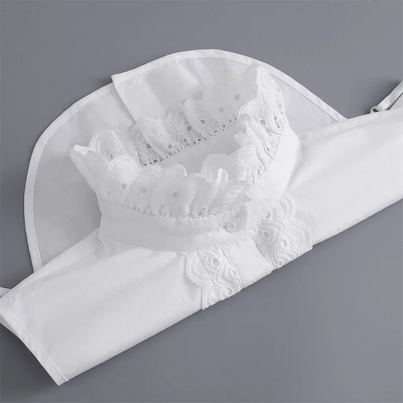 우아한 셔츠 탈부착 가능한 칼라 하이 스탠드 화이트 가짜 칼라 여성용 버튼 다운 조절 가능한 가짜 칼라 액세서리